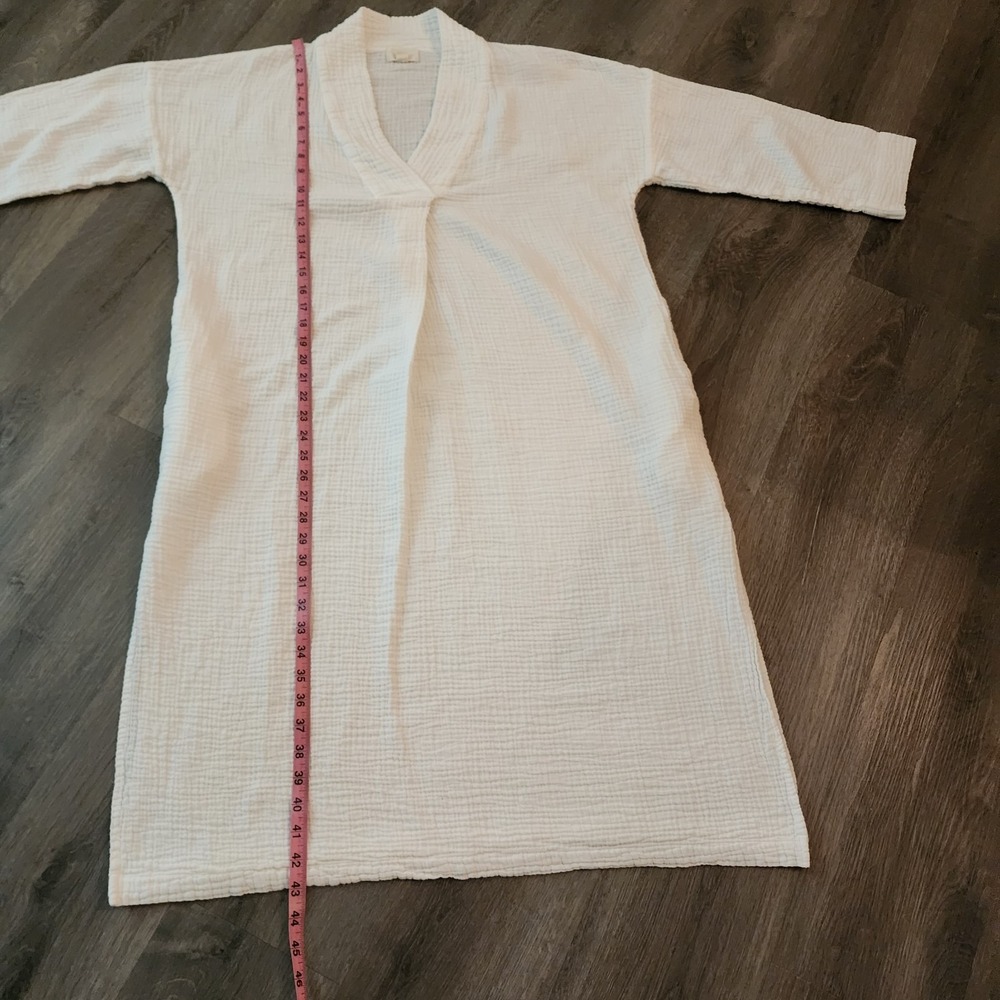 Honest Cotton White Double Gauze Tunic Dress OS Lagenlook Coastal Minimalist - Picture 15 of 16
